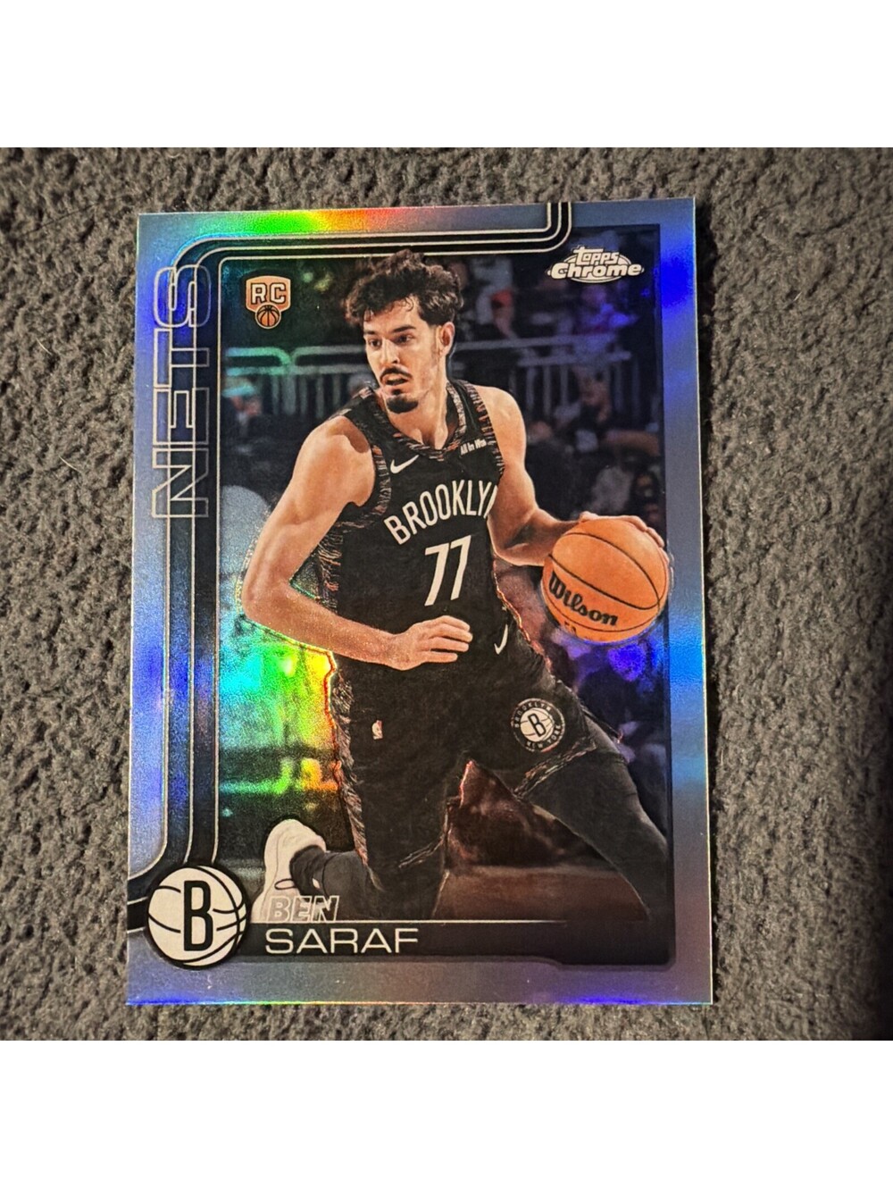 Topps Chrome Update 2025-26 Ben Saraf Rookie Refractor #176 Brooklyn Nets